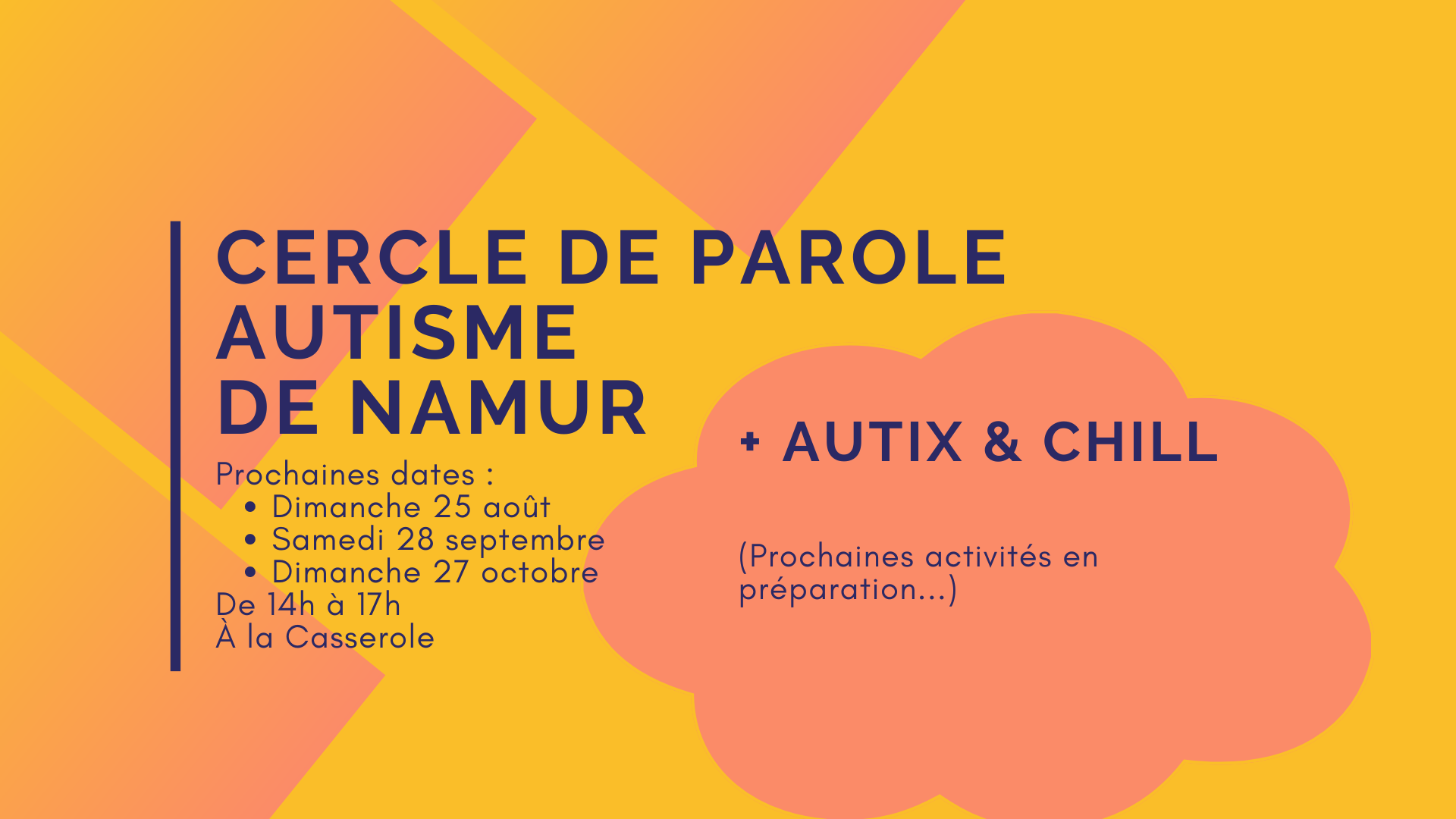 Dates cercle parole autisme Namur